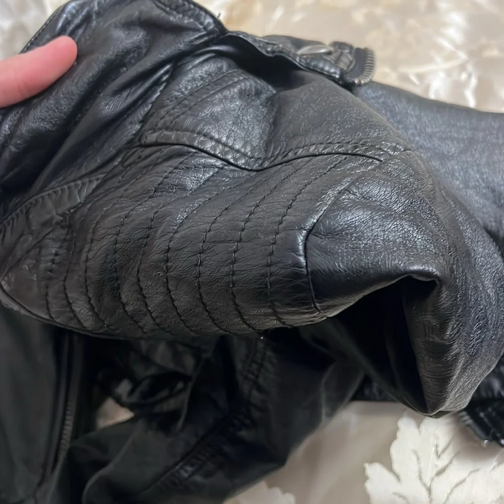 FREE PEOPLE LEATHER JACKET BLACK CUTE SIZE S VEGAN LEATHER COAT JACKET